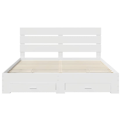 vidaXL Bed Frame with Drawer White 180 x 200 cm Engineered Wood
