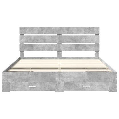 vidaXL Bed Frame Concrete Grey 180 x 200 cm Engineered Wood