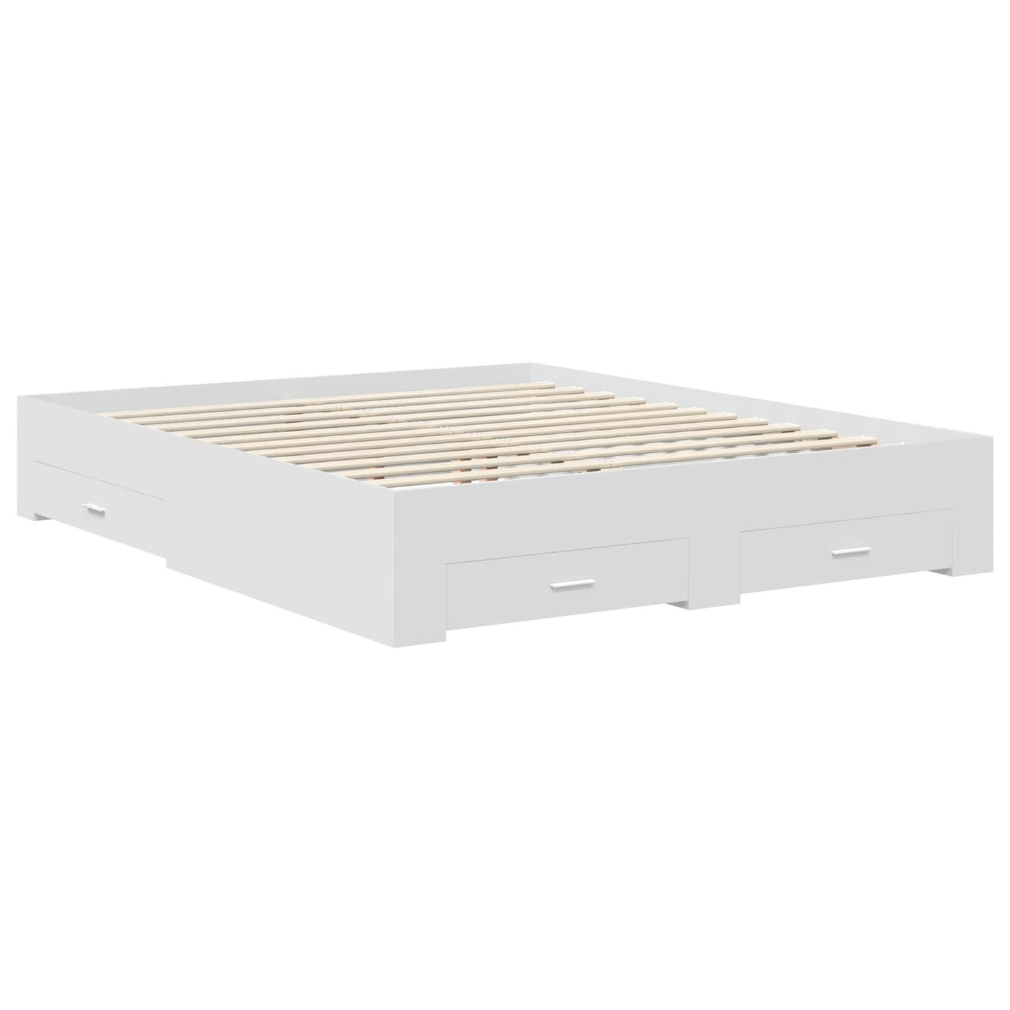 vidaXL Bed Frame with Drawer White 160 x 200 cm Engineered Wood