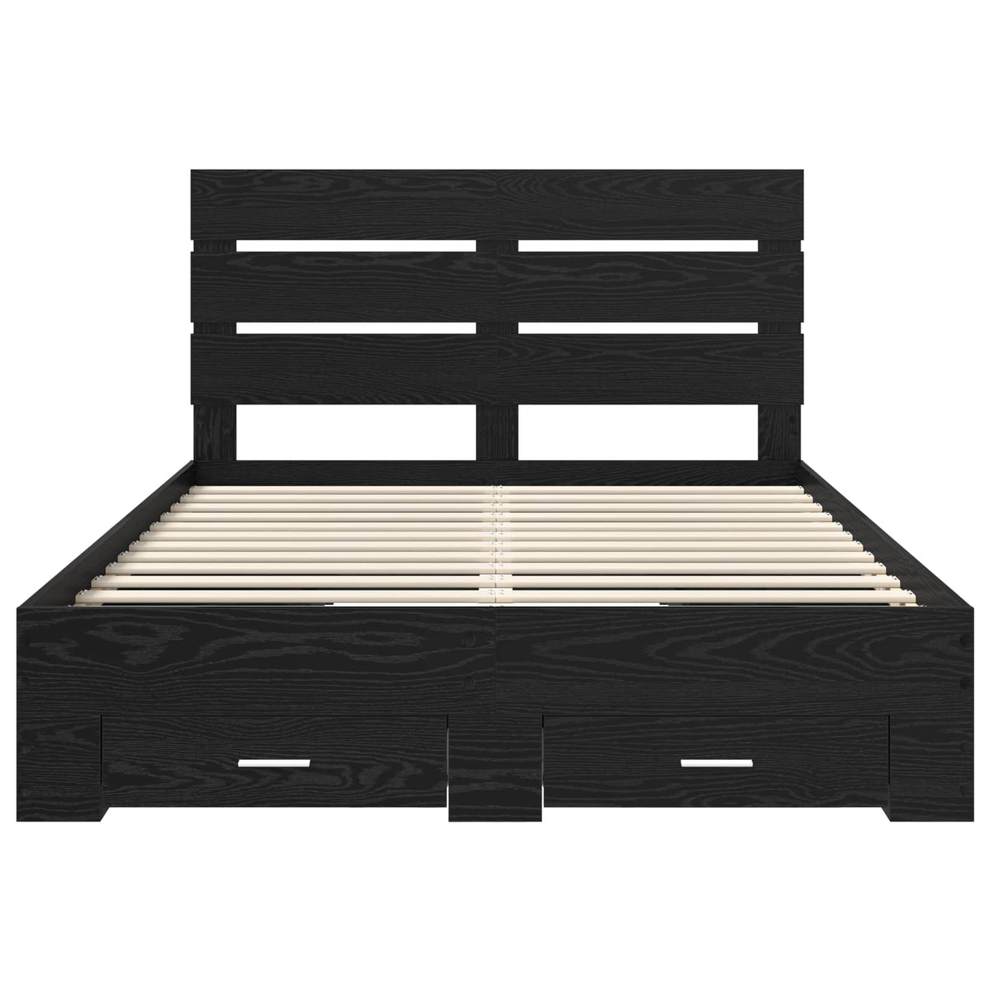 vidaXL Bed Frame with Drawer Black Oak 160 x 200 cm Engineered Wood