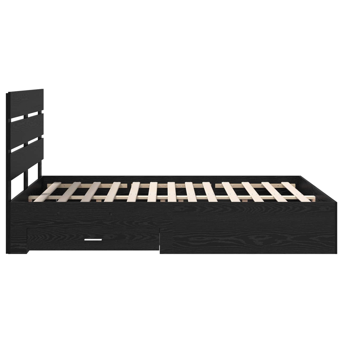 vidaXL Bed Frame with Drawer Black Oak 160 x 200 cm Engineered Wood