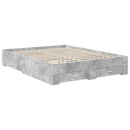 vidaXL Bed Frame Concrete Grey 150 x 200 cm Engineered Wood