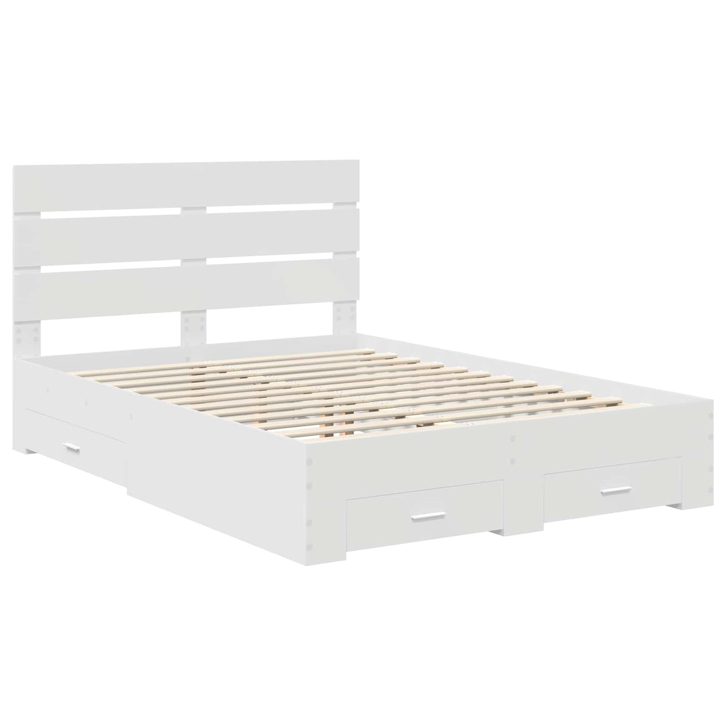 vidaXL Bed Frame with Drawer White 140 x 200 cm Engineered Wood
