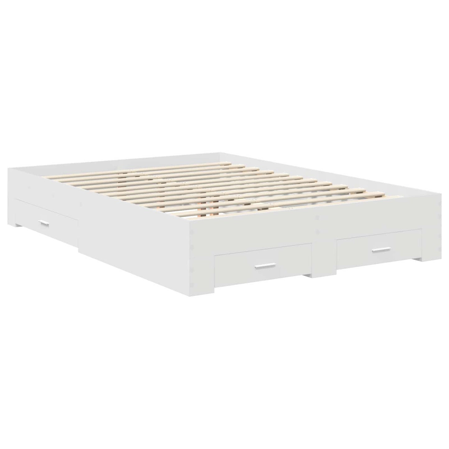 vidaXL Bed Frame with Drawer White 140 x 200 cm Engineered Wood