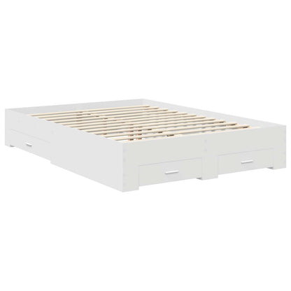 vidaXL Bed Frame with Drawer White 140 x 200 cm Engineered Wood