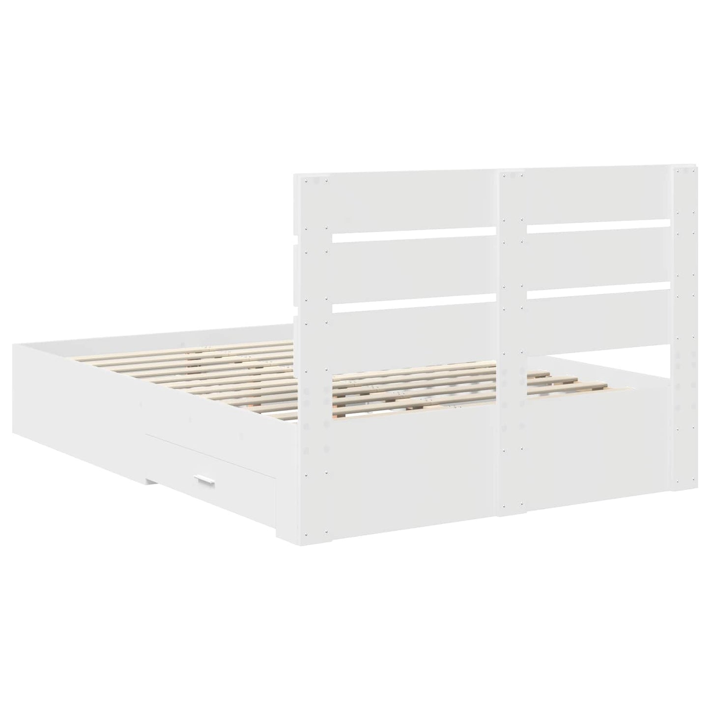 vidaXL Bed Frame with Drawer White 140 x 200 cm Engineered Wood