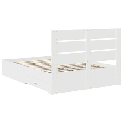 vidaXL Bed Frame with Drawer White 140 x 200 cm Engineered Wood