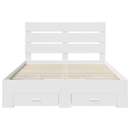 vidaXL Bed Frame with Drawer White 140 x 200 cm Engineered Wood