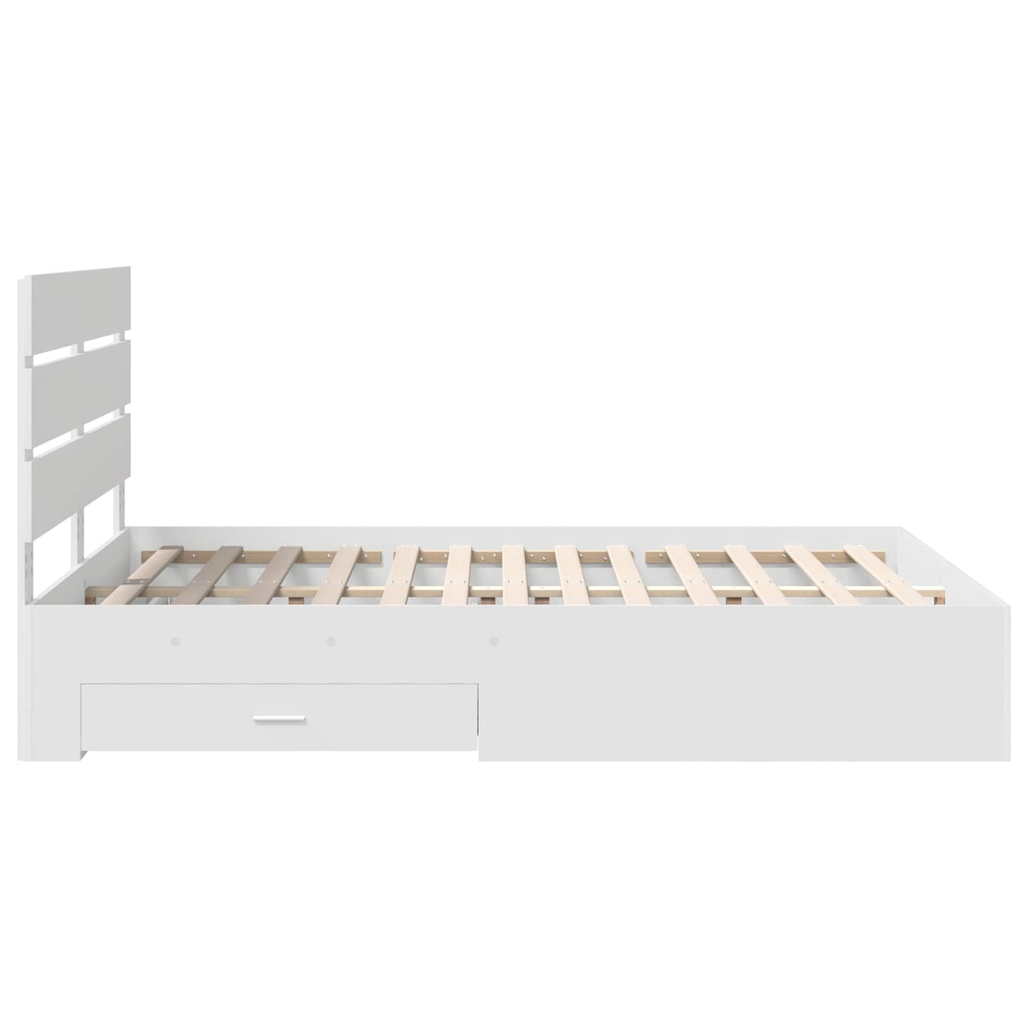 vidaXL Bed Frame with Drawer White 140 x 200 cm Engineered Wood