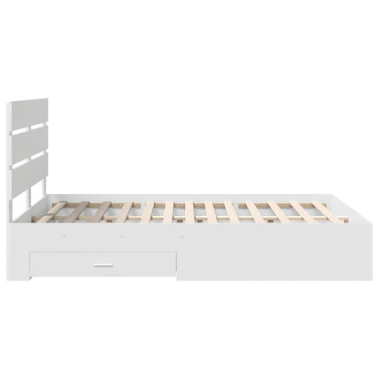 vidaXL Bed Frame with Drawer White 140 x 200 cm Engineered Wood