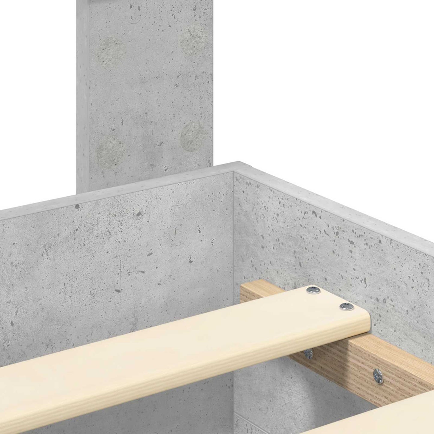 vidaXL Bed Frame Concrete Grey 140 x 200 cm Engineered Wood