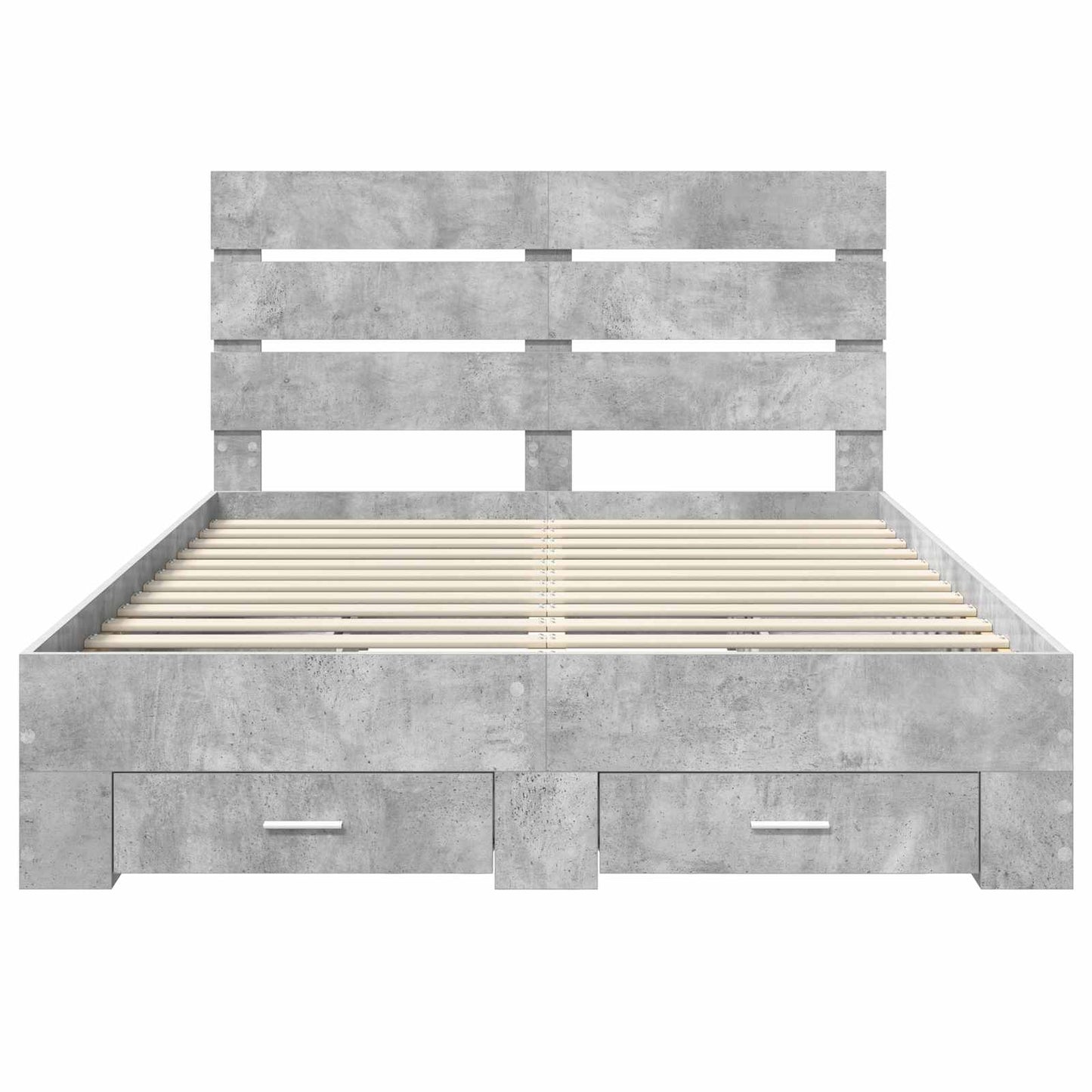 vidaXL Bed Frame Concrete Grey 140 x 200 cm Engineered Wood