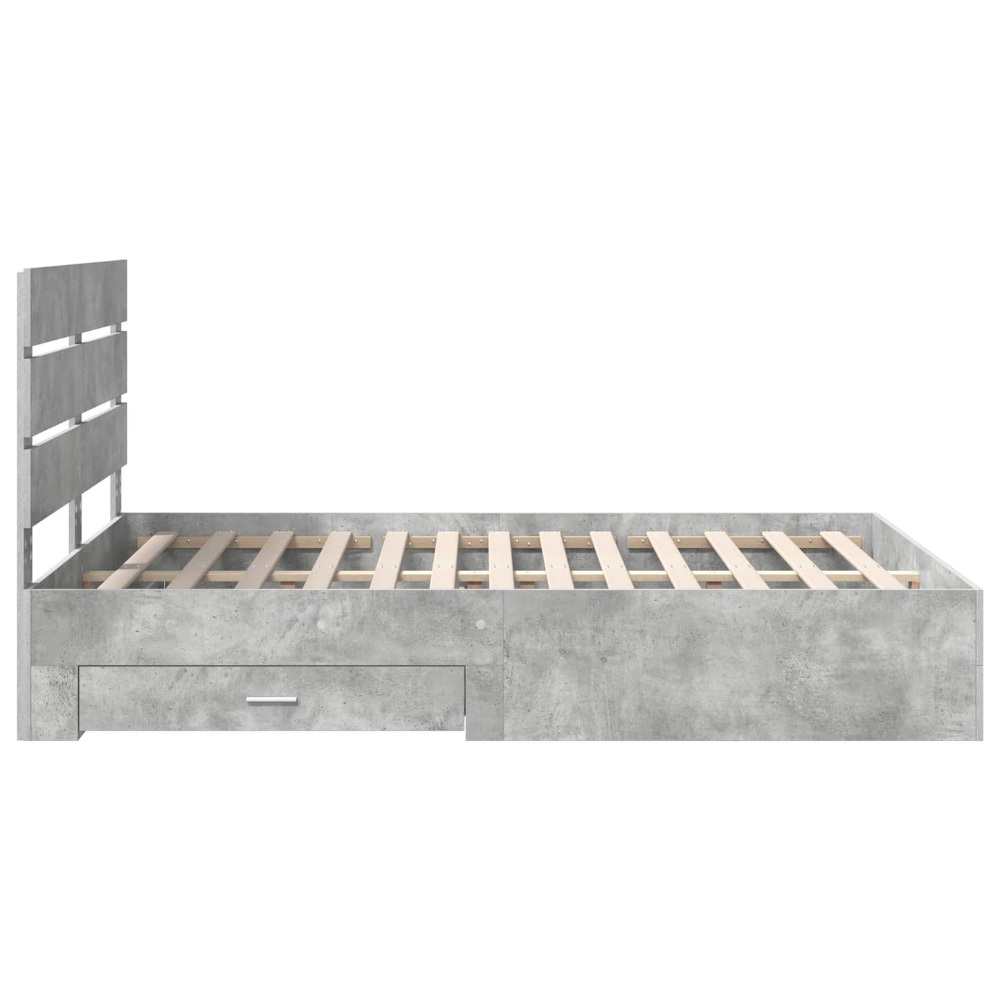 vidaXL Bed Frame Concrete Grey 140 x 200 cm Engineered Wood