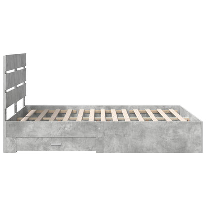 vidaXL Bed Frame Concrete Grey 140 x 200 cm Engineered Wood