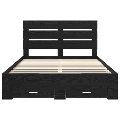vidaXL Bed Frame Black Oak Engineered Wood