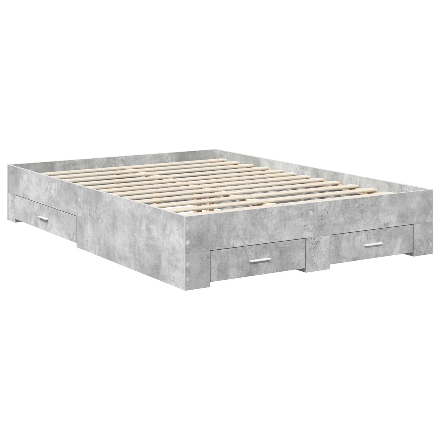 vidaXL Bed Frame Concrete Grey 140 x 190 cm Engineered Wood