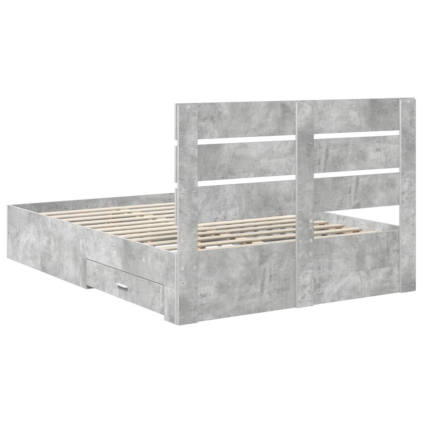 vidaXL Bed Frame Concrete Grey 140 x 190 cm Engineered Wood