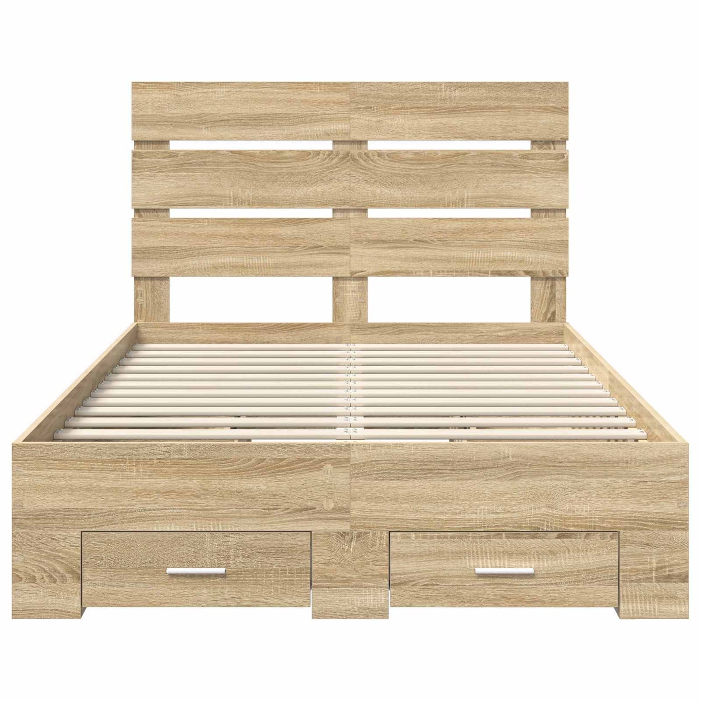 vidaXL Bed Frame with Drawer Sonoma Oak 135 x 190 cm Engineered Wood