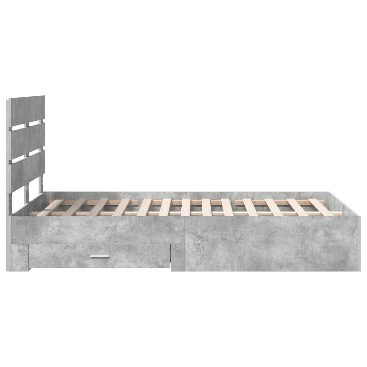 vidaXL Bed Frame Concrete Grey 135 x 190 cm Engineered Wood