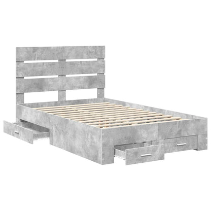vidaXL Bed Frame Concrete Grey 120 x 200 cm Engineered Wood