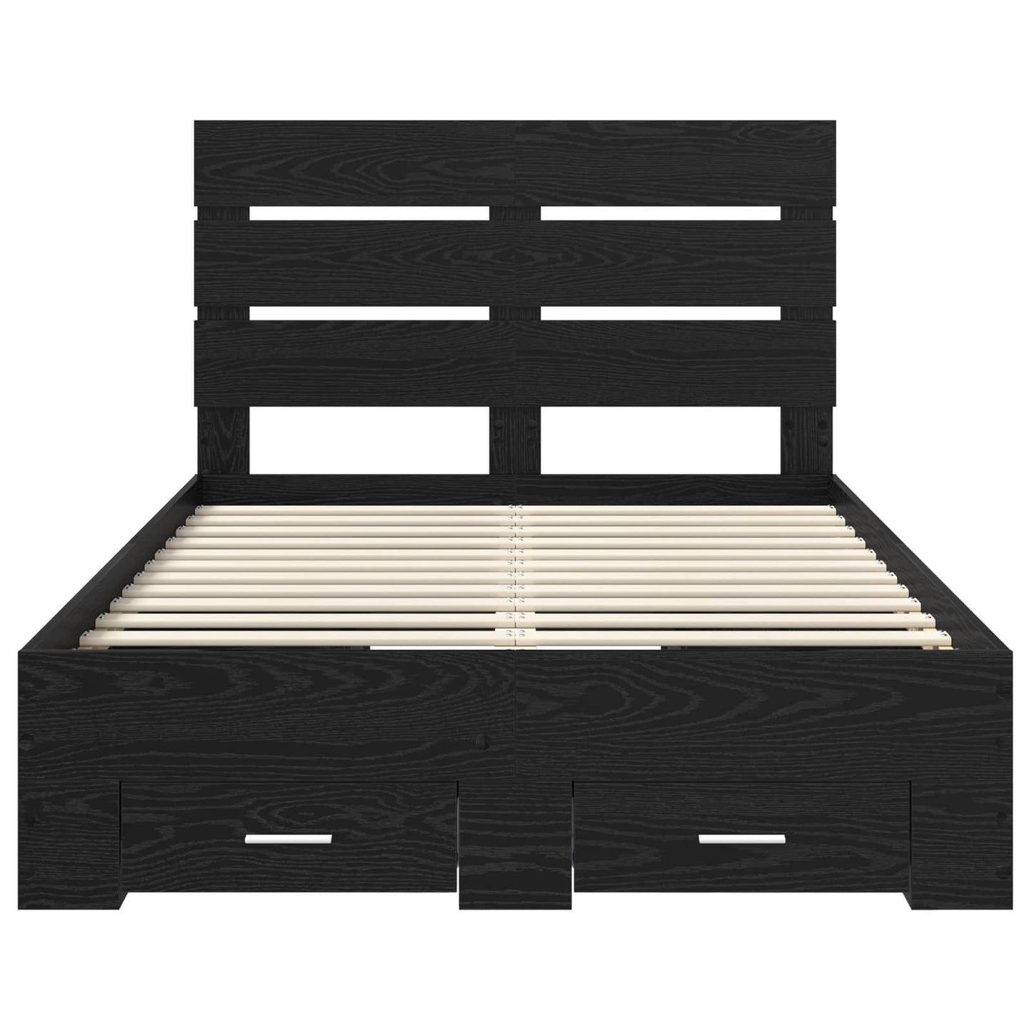 vidaXL Bed Frame with Drawer Black Oak 120 x 190 cm Engineered Wood