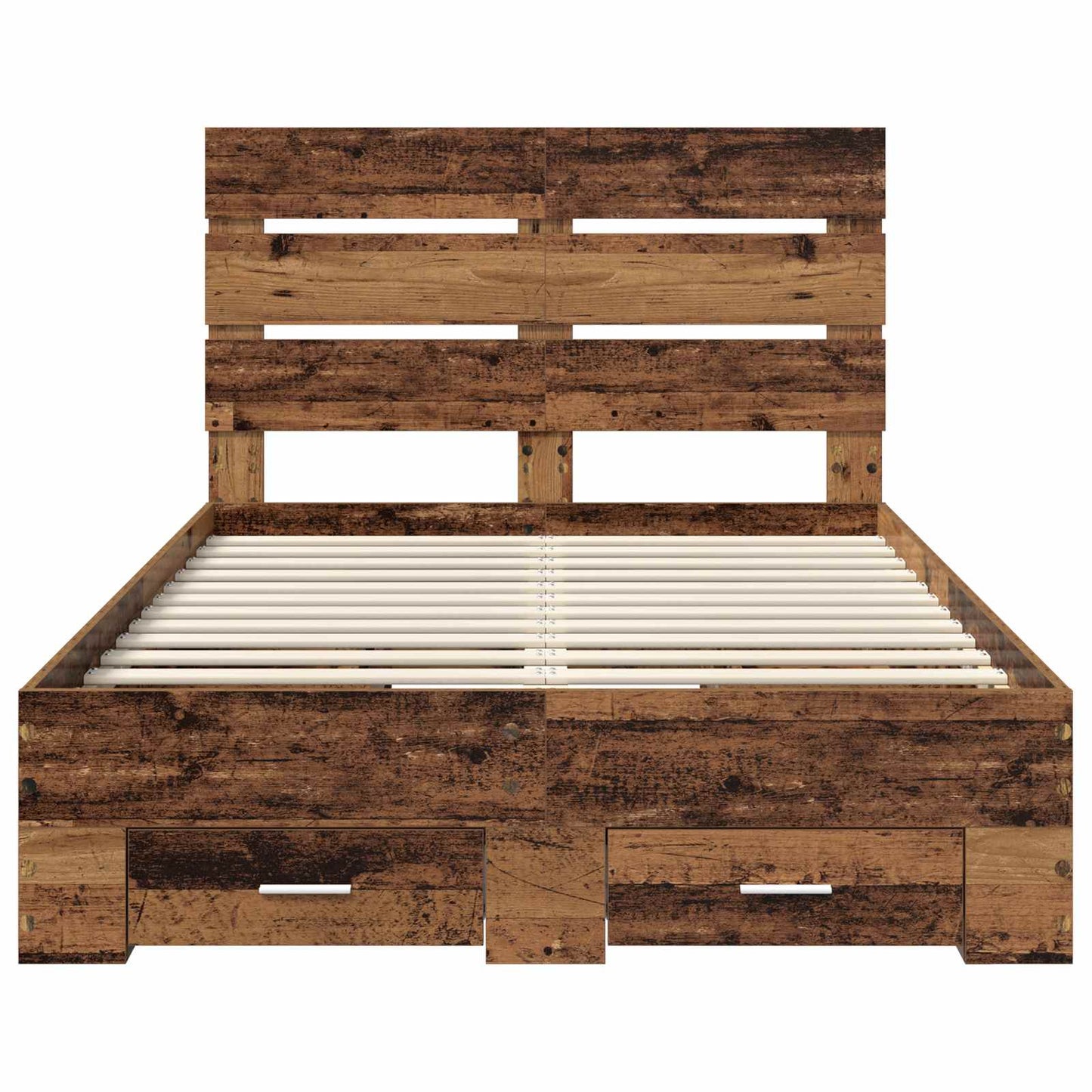 vidaXL Bed Frame with Drawer Old Wood 120 x 190 cm Engineered Wood