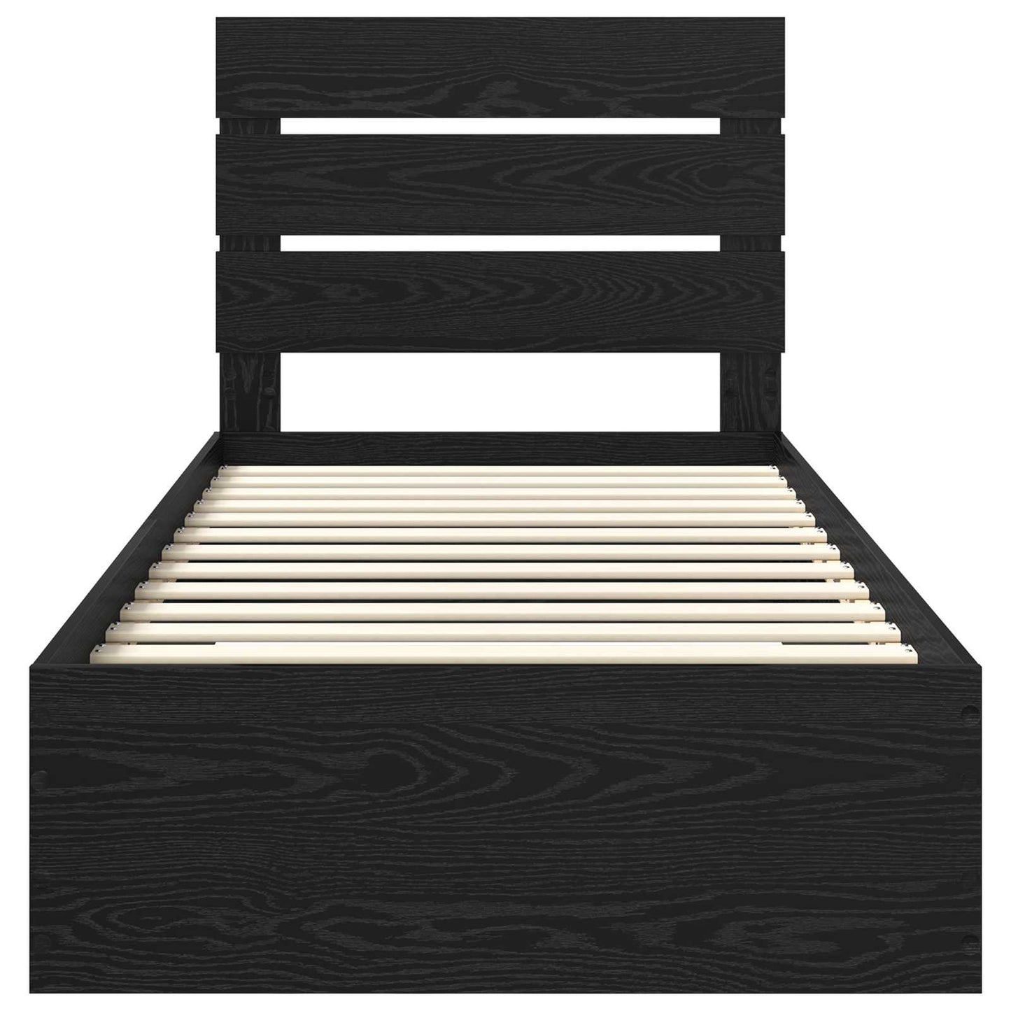 vidaXL Bed Frame with Drawer Black Oak 100 x 200 cm Engineered Wood
