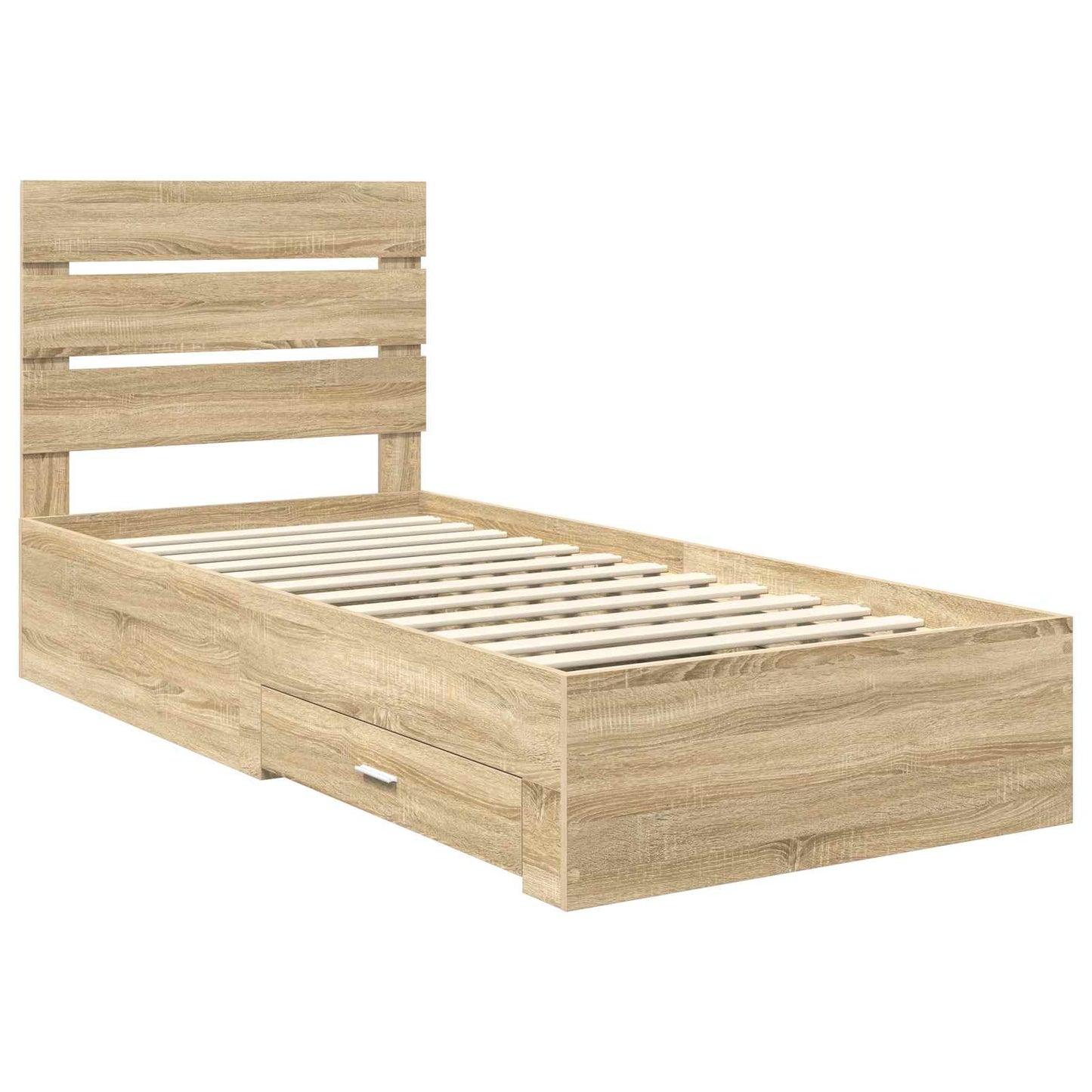 vidaXL Bed Frame with Drawer Sonoma Oak 100 x 200 cm Engineered Wood