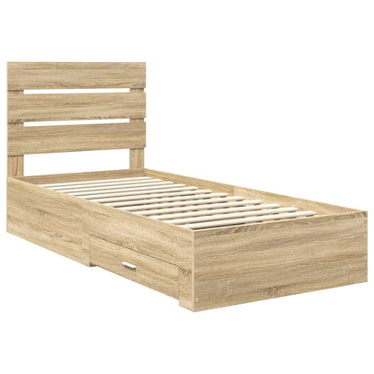 vidaXL Bed Frame with Drawer Sonoma Oak 100 x 200 cm Engineered Wood