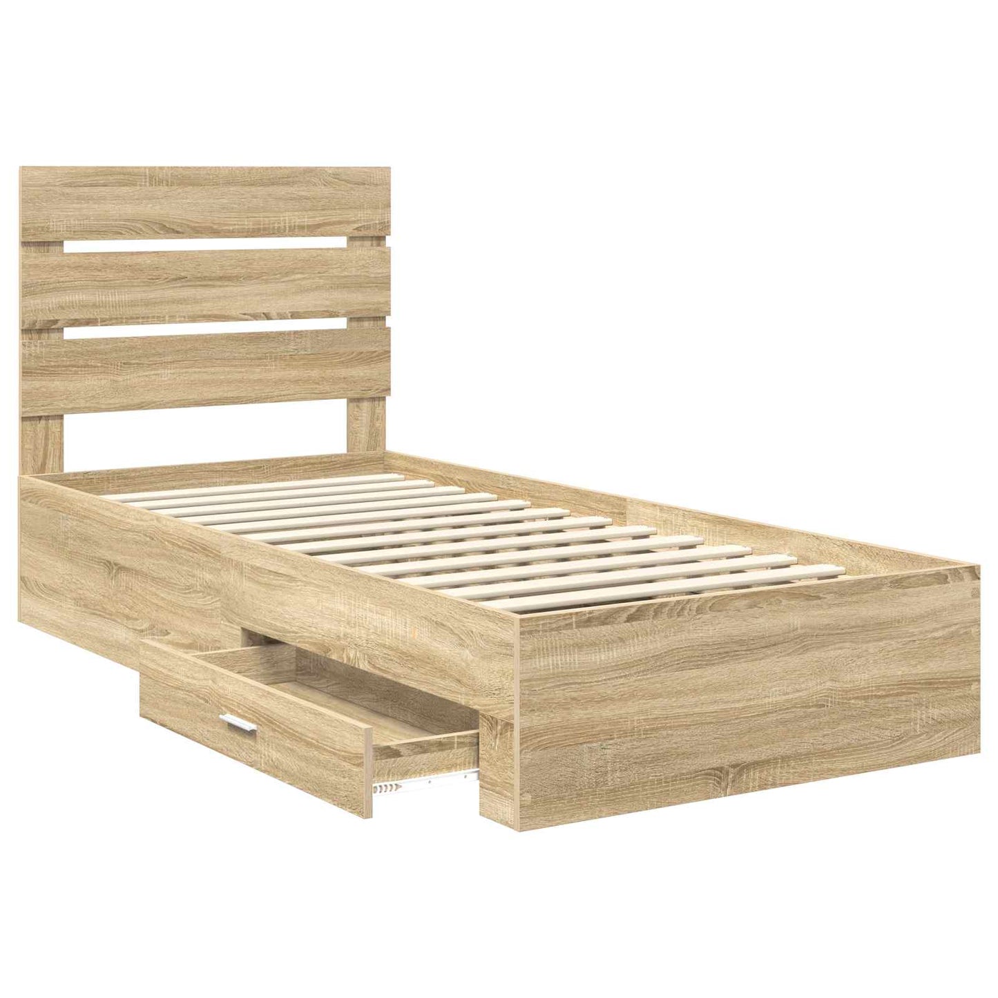 vidaXL Bed Frame with Drawer Sonoma Oak 100 x 200 cm Engineered Wood
