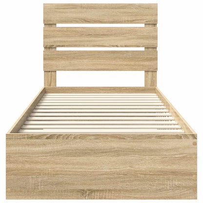 vidaXL Bed Frame with Drawer Sonoma Oak 100 x 200 cm Engineered Wood
