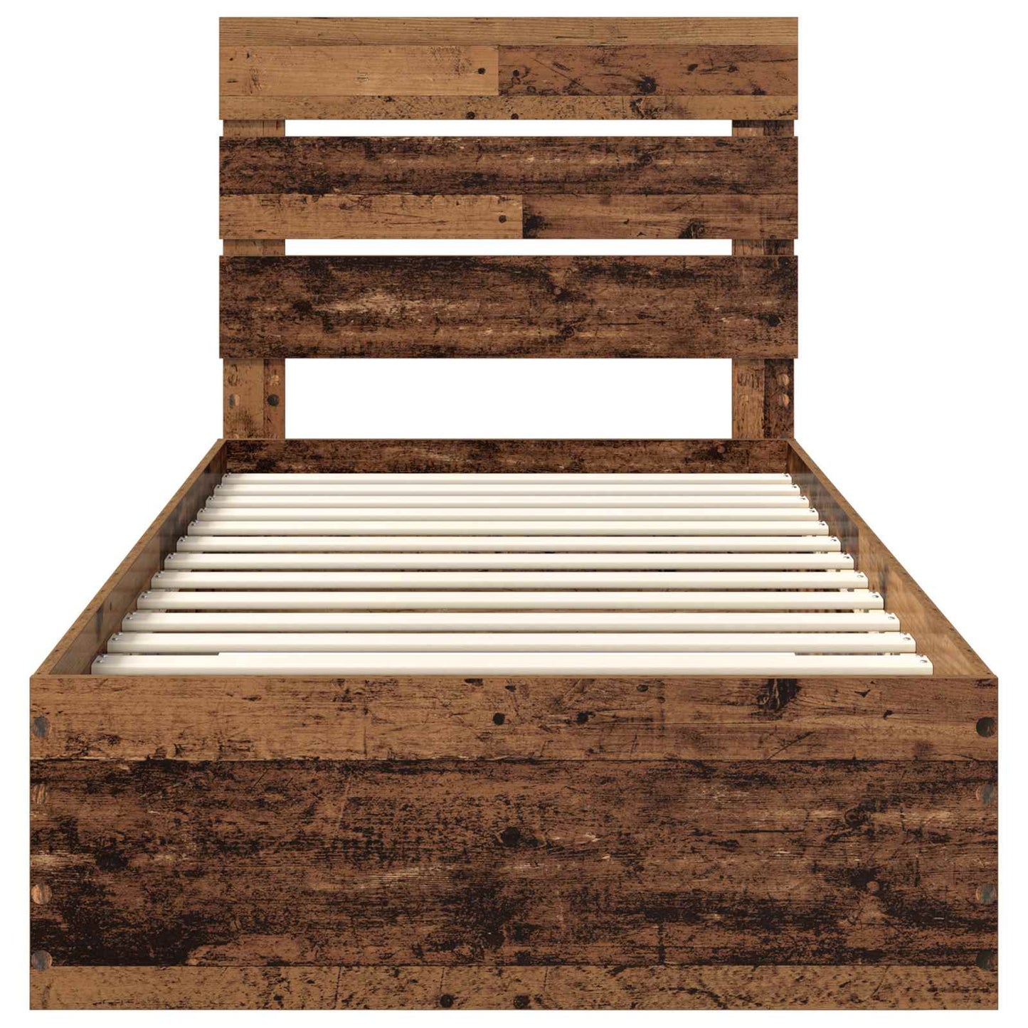 vidaXL Bed Frame with Drawer Old Wood 90 x 200 cm Engineered Wood