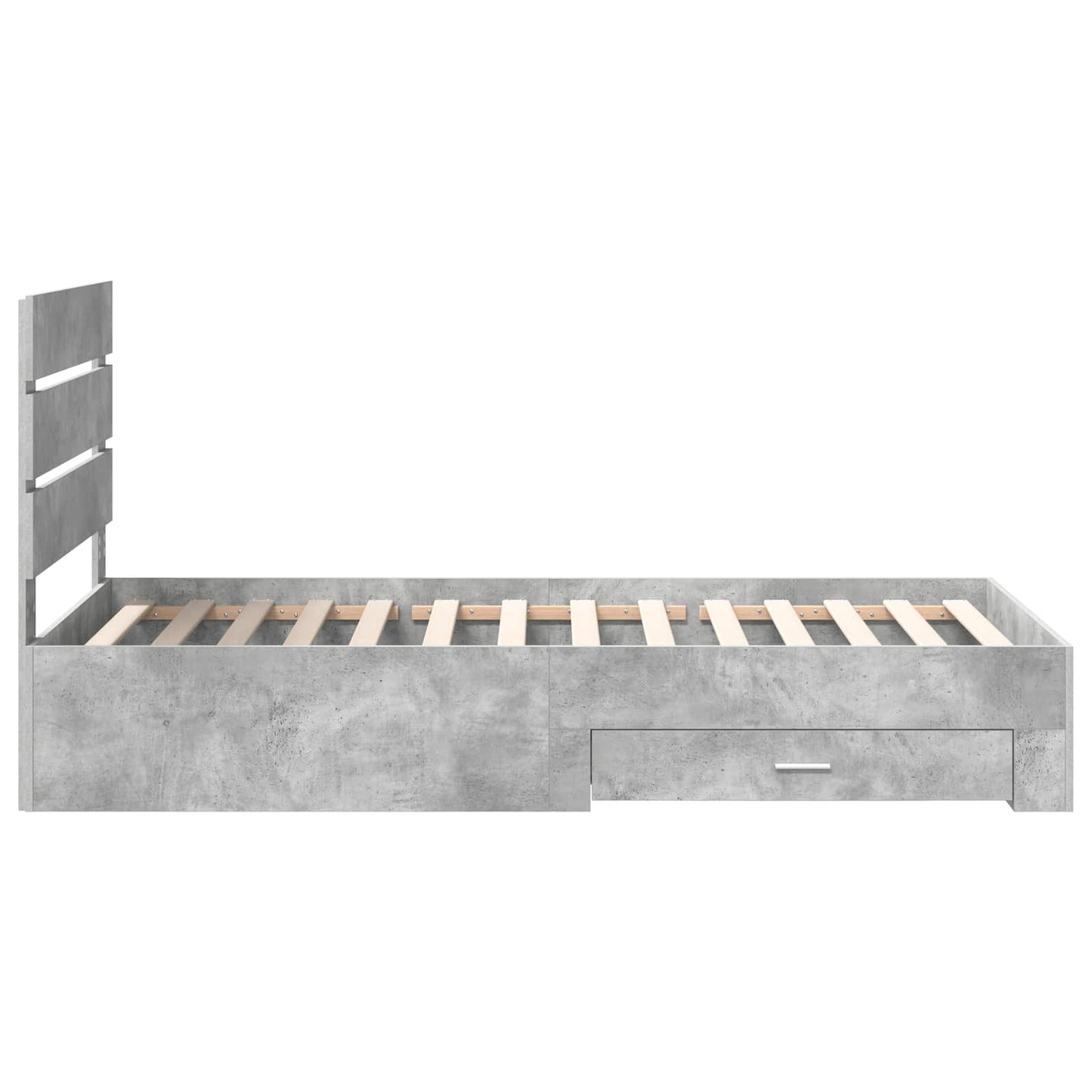 vidaXL Bed Frame with Drawer Concrete Grey 90 x 190 cm Engineered Wood