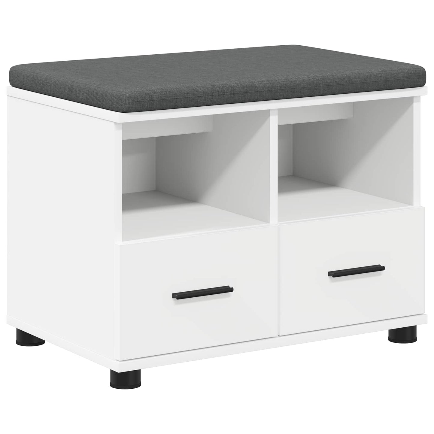 vidaXL Hall Bench White 60 x 38 x 46 cm Engineered Wood and Fabric
