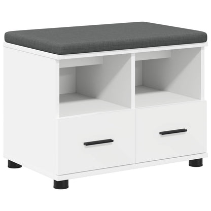 vidaXL Hall Bench White 60 x 38 x 46 cm Engineered Wood and Fabric
