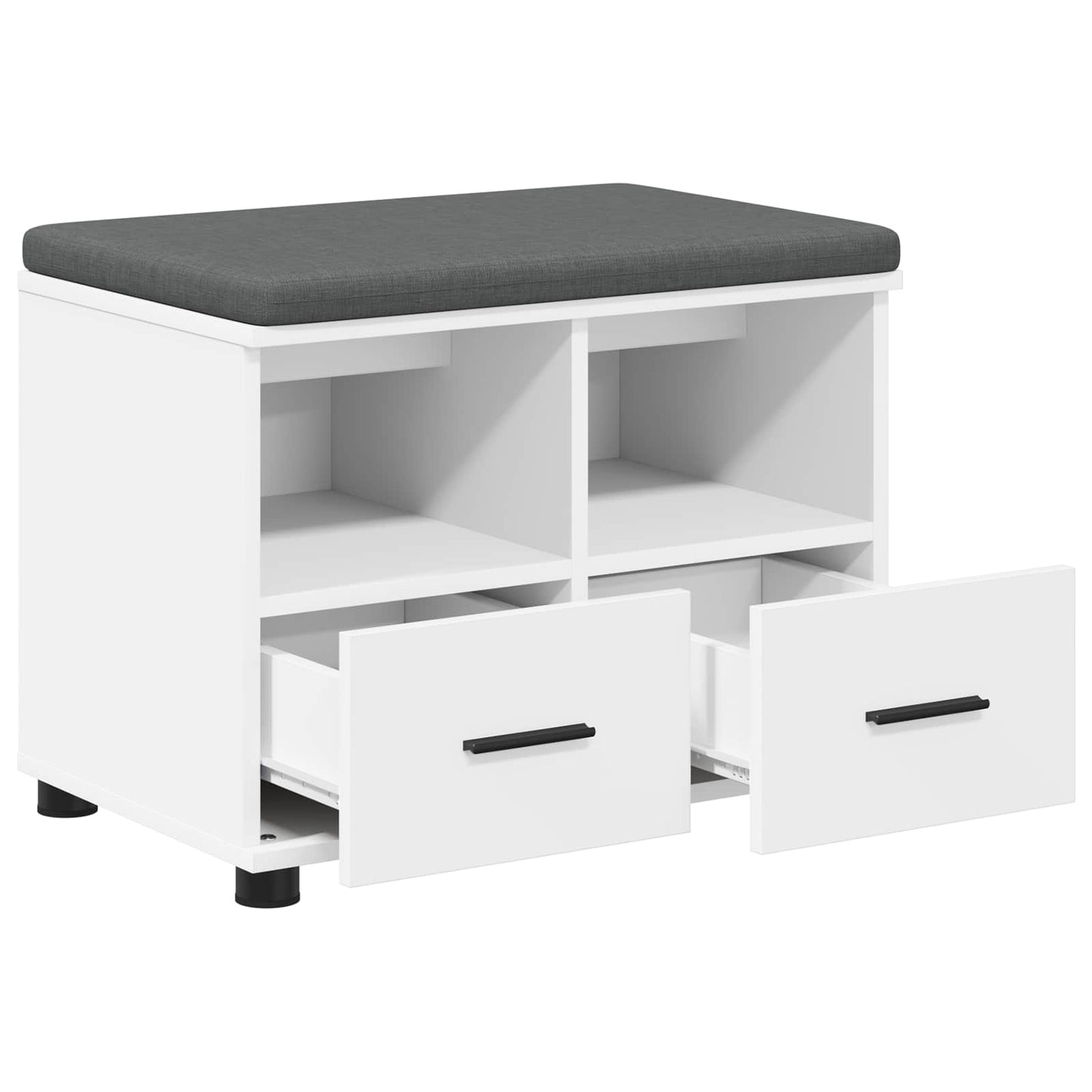 vidaXL Hall Bench White 60 x 38 x 46 cm Engineered Wood and Fabric