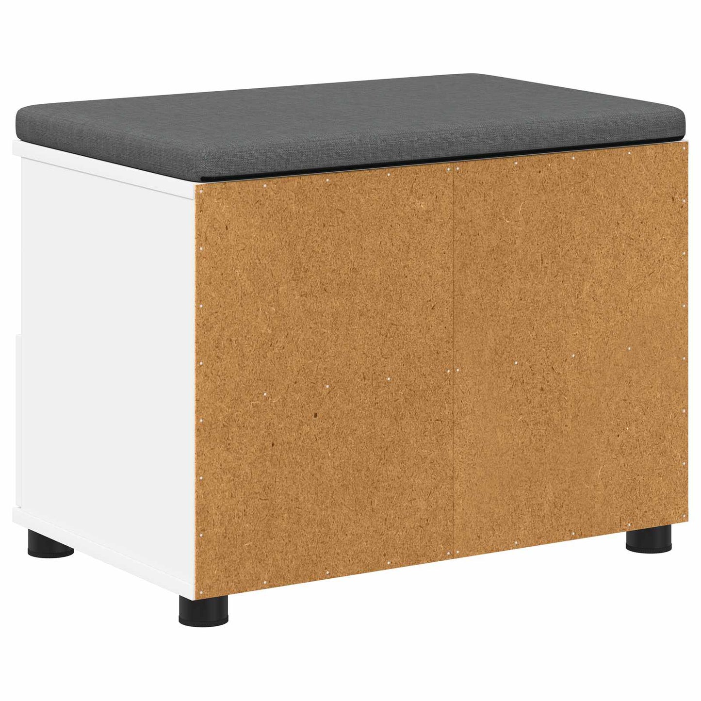 vidaXL Hall Bench White 60 x 38 x 46 cm Engineered Wood and Fabric