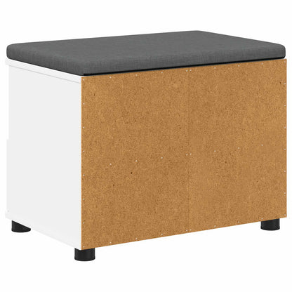 vidaXL Hall Bench White 60 x 38 x 46 cm Engineered Wood and Fabric