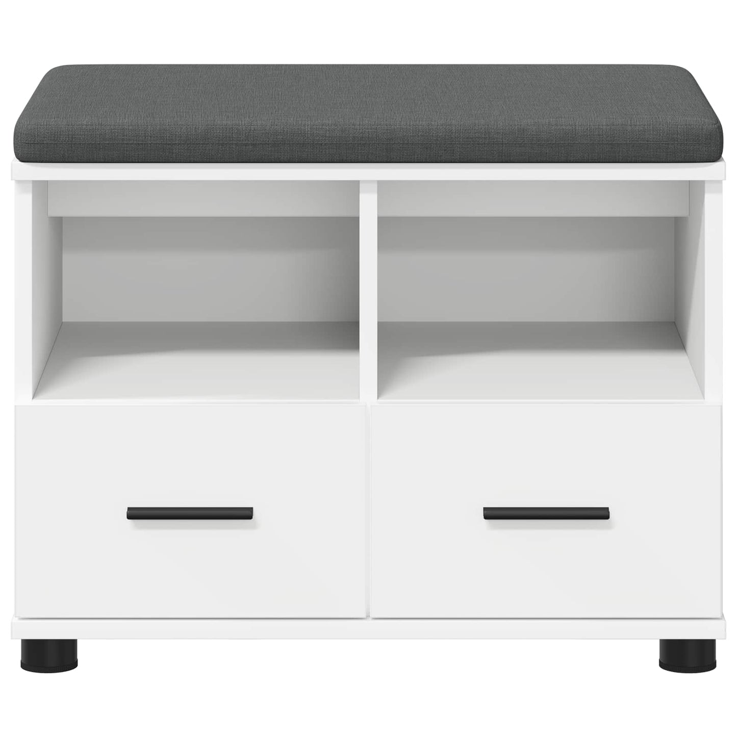 vidaXL Hall Bench White 60 x 38 x 46 cm Engineered Wood and Fabric