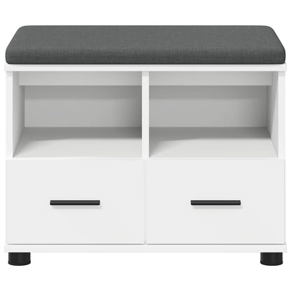 vidaXL Hall Bench White 60 x 38 x 46 cm Engineered Wood and Fabric
