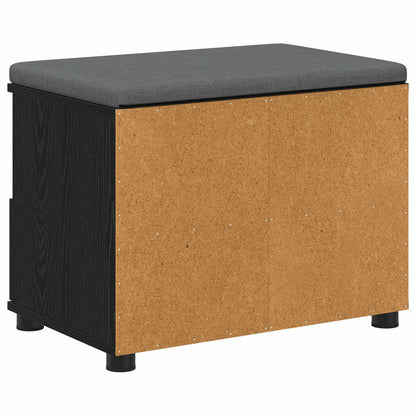 vidaXL Hall Bench Black Oak 60 x 38 x 46 cm Engineered Wood and Fabric