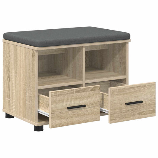 vidaXL Hall Bench with Cushion with Drawer Sonoma Oak 60 x 38 x 46 cm