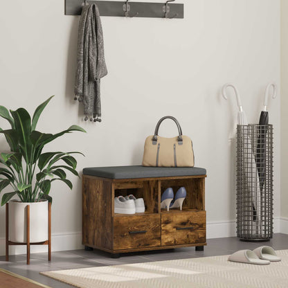 vidaXL Hall Bench Smoked Oak 60 x 38 x 46 cm