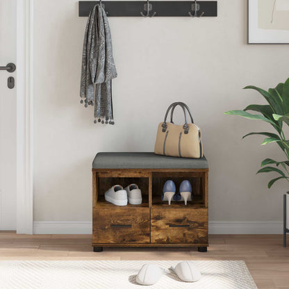 vidaXL Hall Bench Smoked Oak 60 x 38 x 46 cm