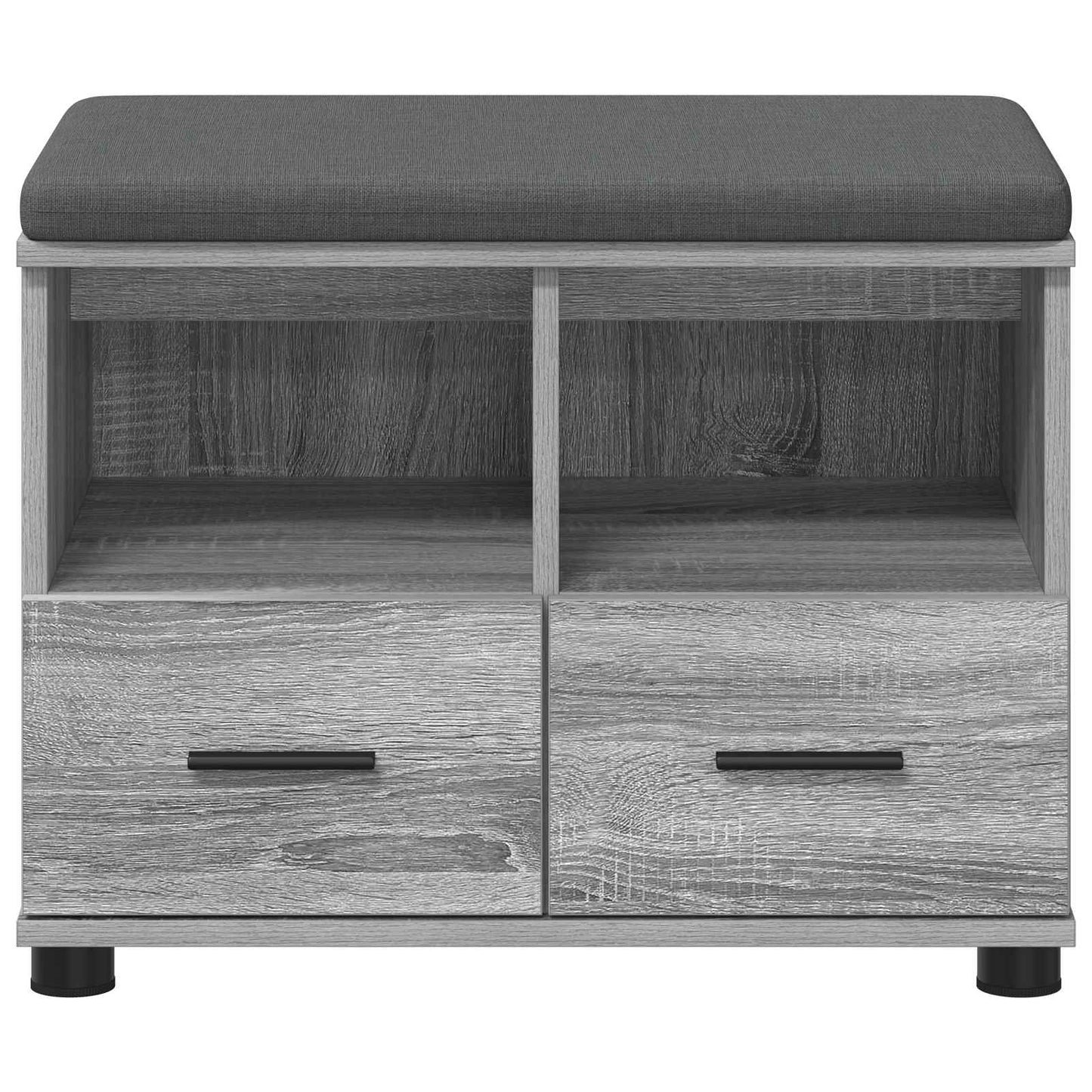 vidaXL Hall Bench with Cushion with Drawer Grey Sonoma 60 x 38 x 46 cm