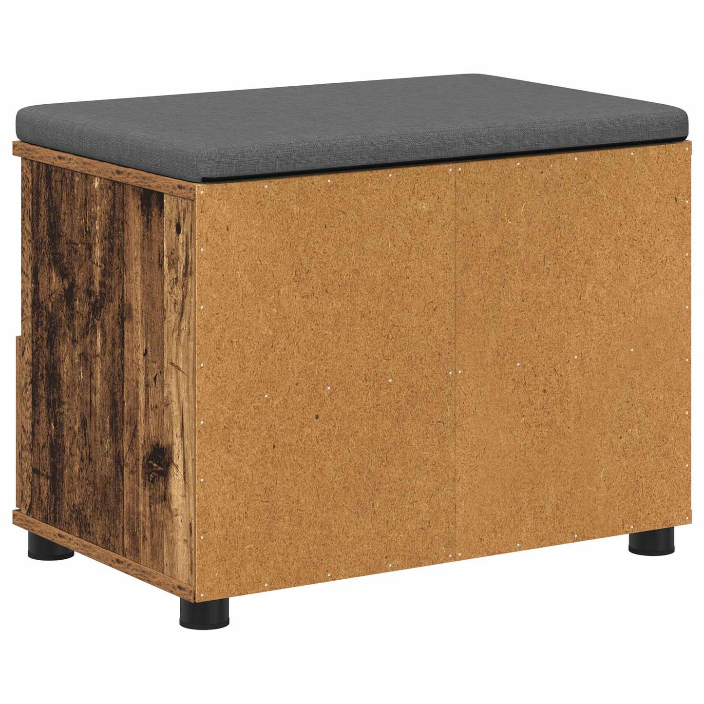 vidaXL Hall Bench Old Wood 60 x 38 x 46 cm Engineered Wood and Fabric