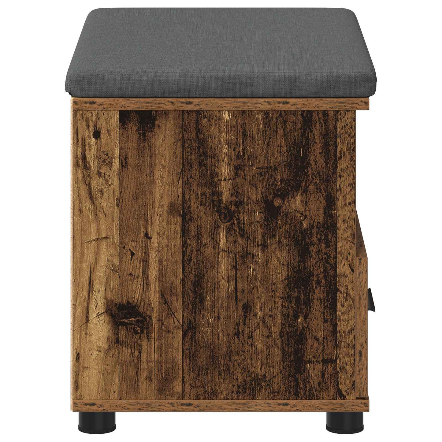 vidaXL Hall Bench Old Wood 60 x 38 x 46 cm Engineered Wood and Fabric