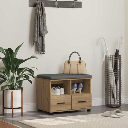 vidaXL Hall Bench Artisan Oak 60 x 38 x 46 cm