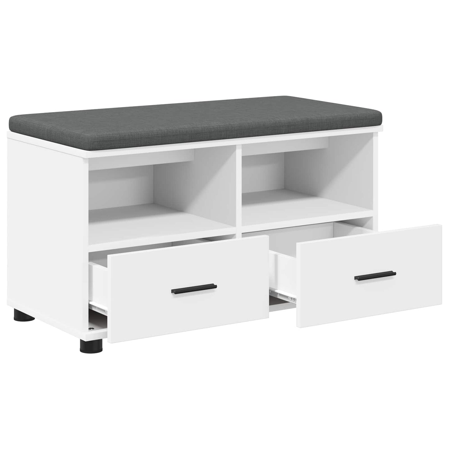 vidaXL Hall Bench White 80 x 38 x 46 cm Engineered Wood and Fabric
