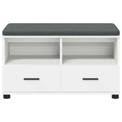 vidaXL Hall Bench White 80 x 38 x 46 cm Engineered Wood and Fabric
